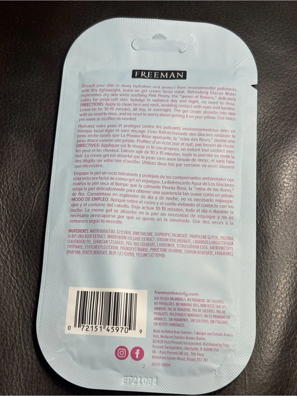 3 New Freeman Clay & Gel Face Mask Set - Blue, Orange, White